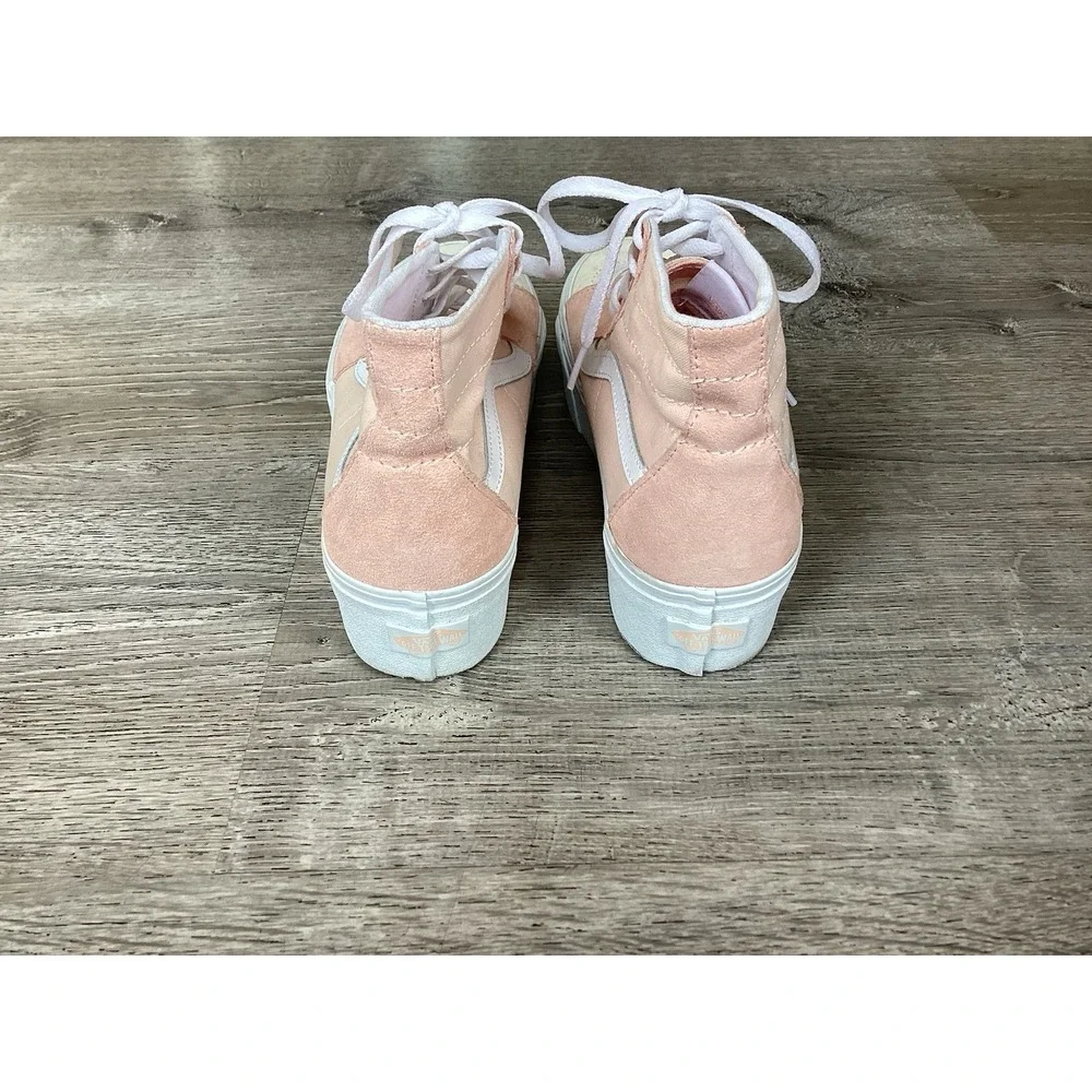 Vans Sk8-Hi Womens size 9.5 Tapered Stackform Pink Suede High Top Shoes Platform